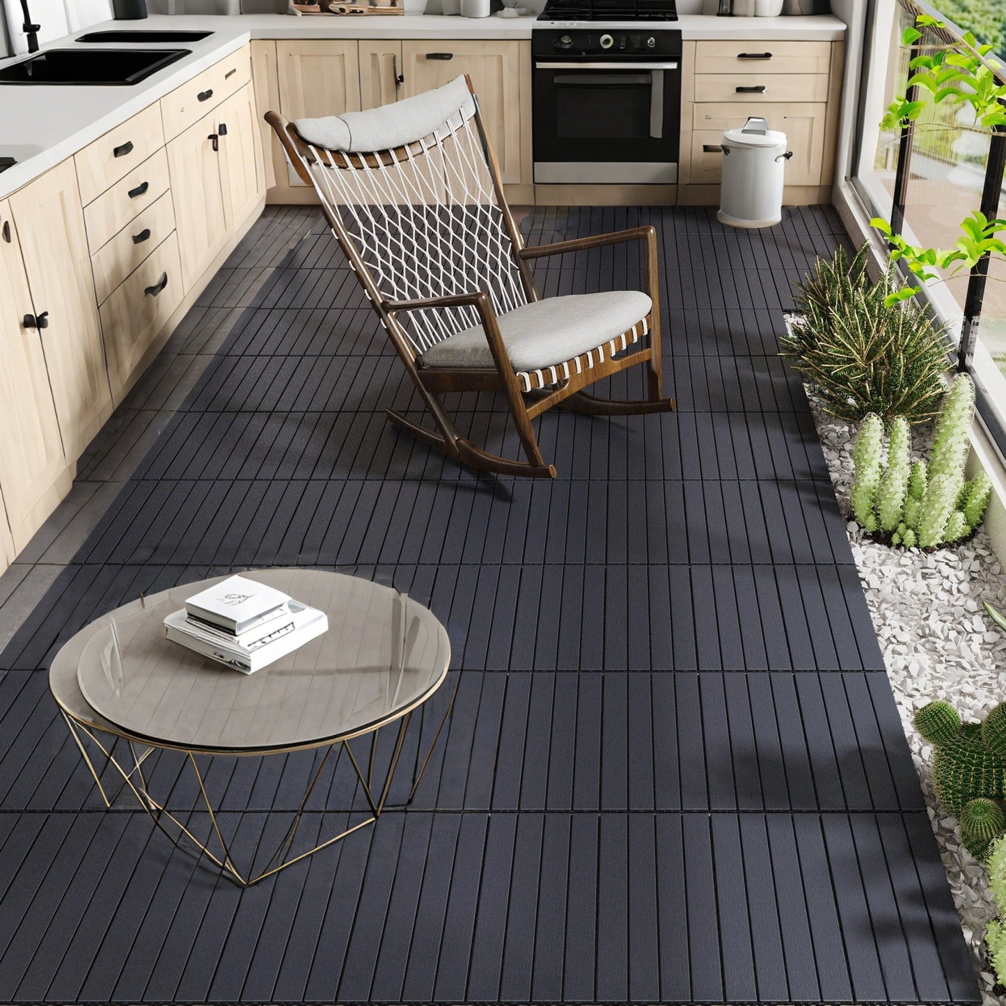Waterproof, Wear-resistant, DIY Assembly, Garden, Courtyard, Balcony,plastic Flooring Inkedjoy