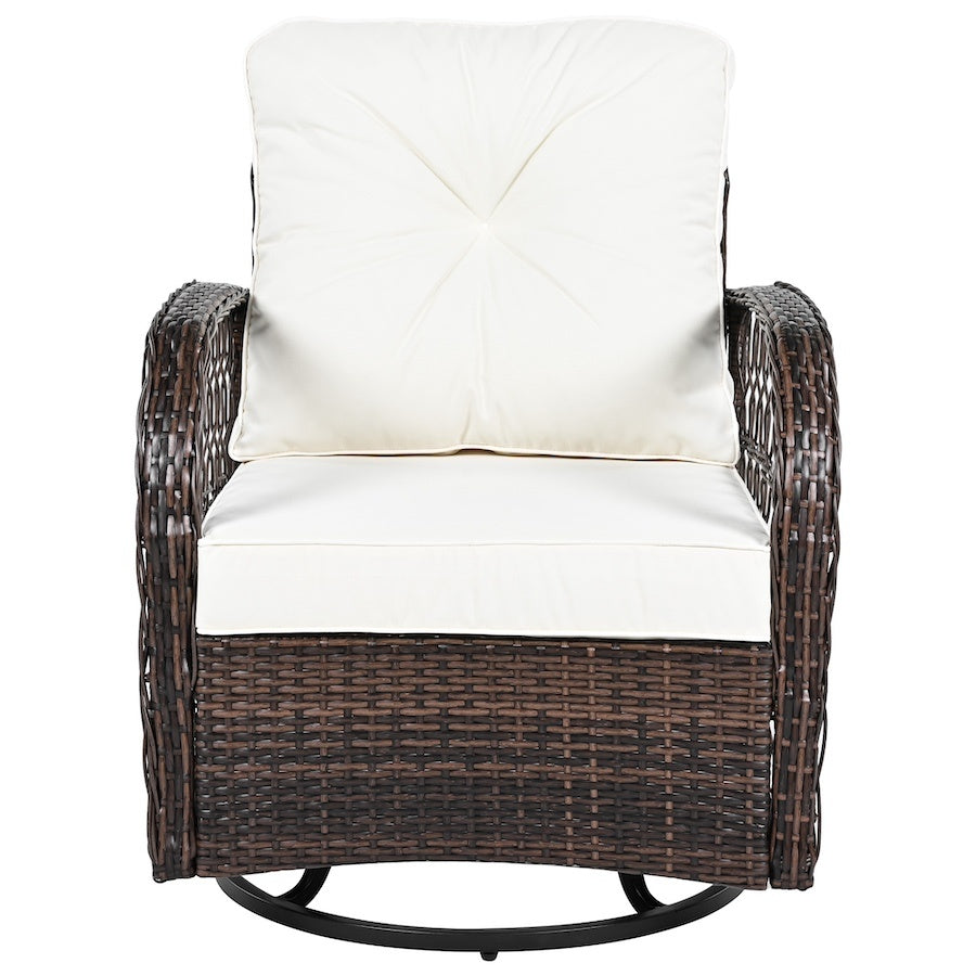 3-piece Outdoor Chair&Table Set Chat Set 2-person Rattan Seating Group Inkedjoy