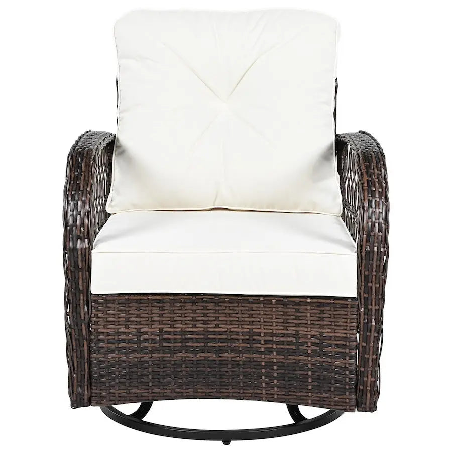 3-piece Outdoor Chair&Table Set Chat Set 2-person Rattan Seating Group Inkedjoy