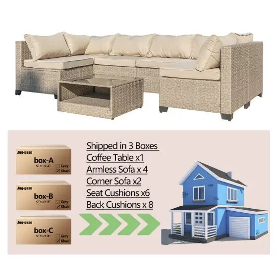 7-piece Patio Sofa Furniture Set My Store