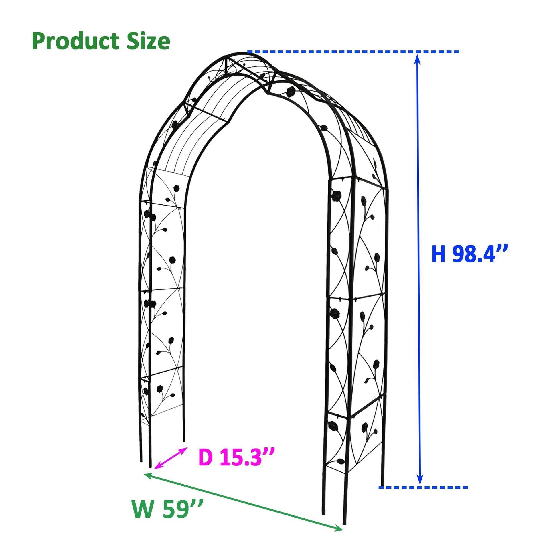 Metal Garden Arch Assemble Freely With 8 Styles Arbor Trellis Climbing Plants Outdoor Inkedjoy