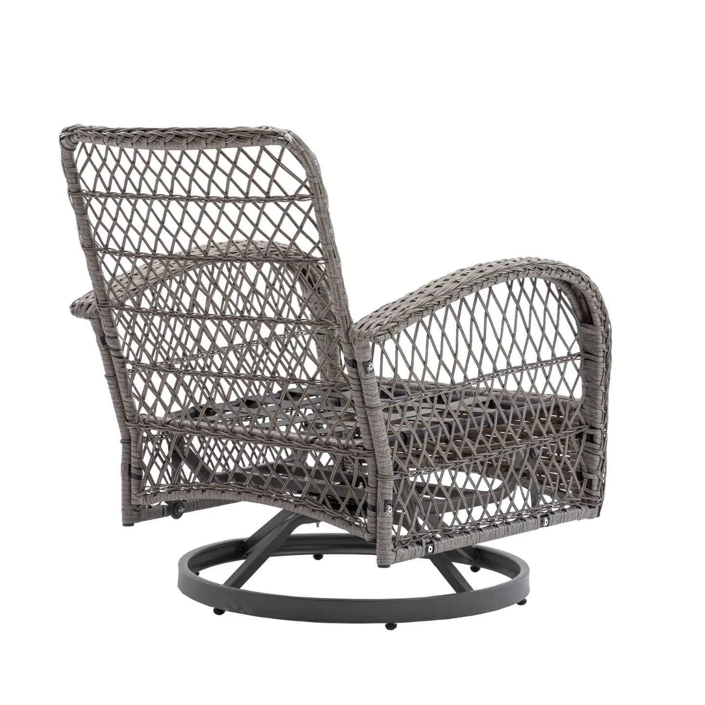 3pc Outdoor Swivel Rocker Chairs, 360 Rocking Patio Set With Thick Cushions My Store