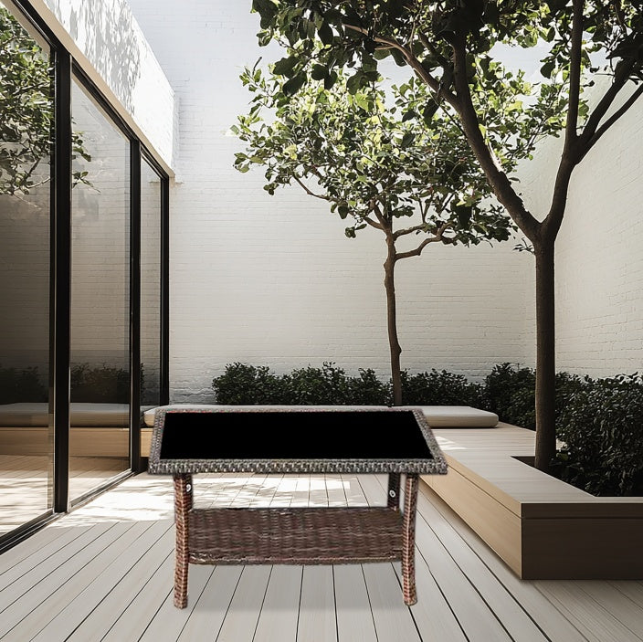 Outdoor Recreation, Courtyard Garden, Rattan Table And Chair Combination Inkedjoy