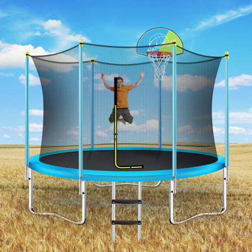 8FT Trampoline For Kids With Safety Enclosure Net, Basketball Hoop And Ladder My Store