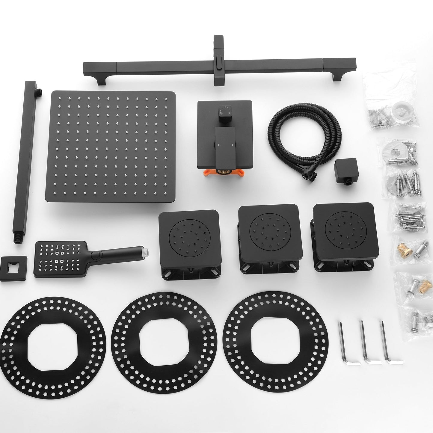 Shower System With Hand-held, Slide Bar, Spray Inkedjoy