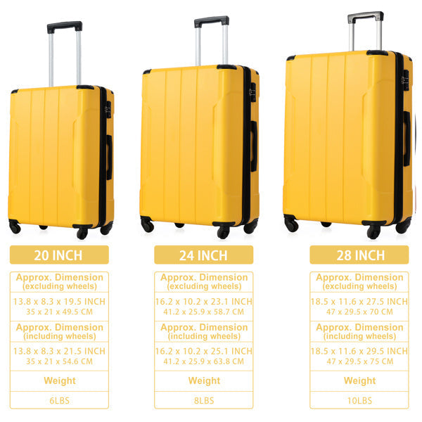 3-piece Luggage Set Inkedjoy