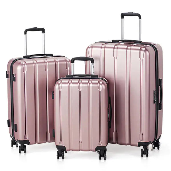 Three In One Set Of Vertical Striped Suitcase Inkedjoy