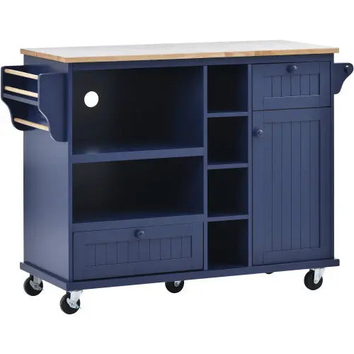 Kitchen Island Cart With Storage Cabinet And Two Locking Wheels My Store