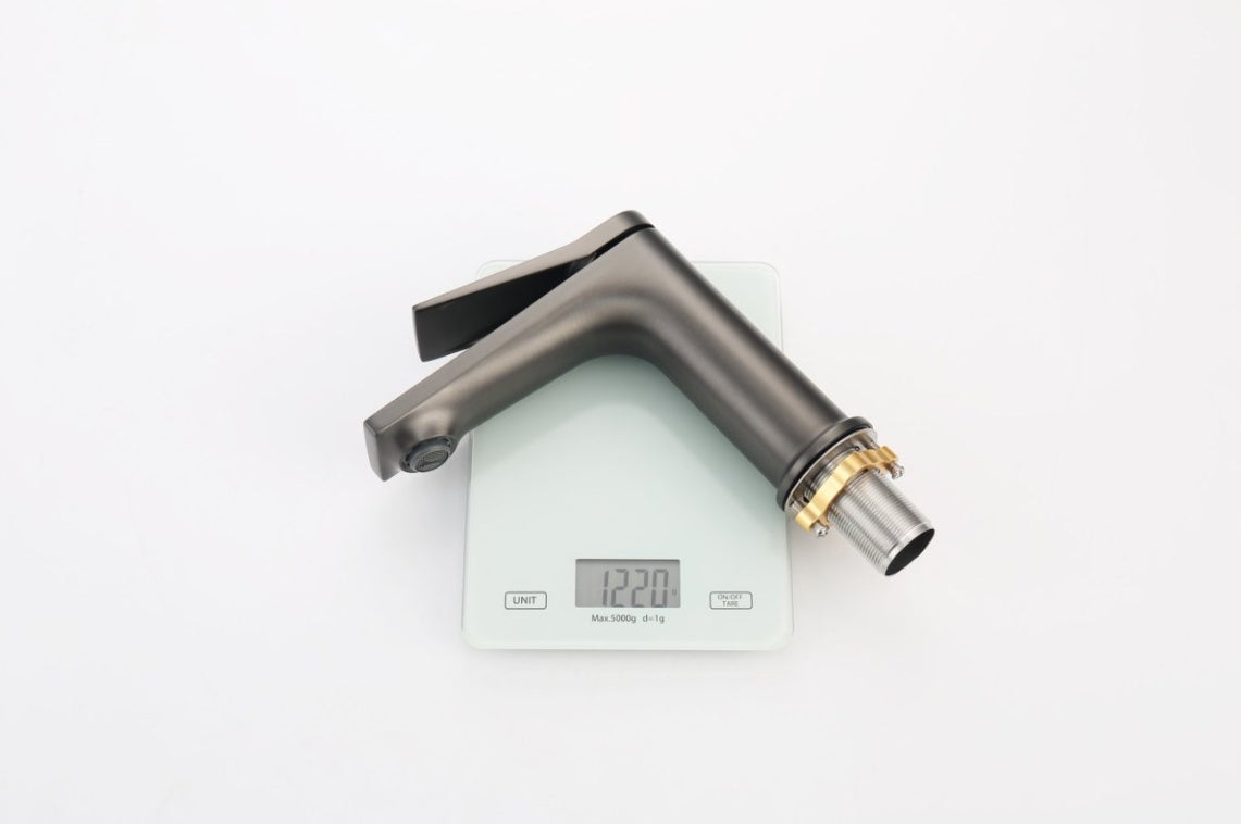 Gray Single Hole Bathroom Faucet Ohberri