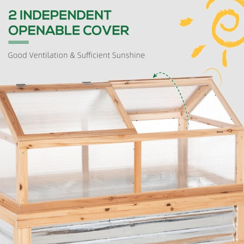 Outsunny Raised Garden Bed With Polycarbonate Greenhouse My Store
