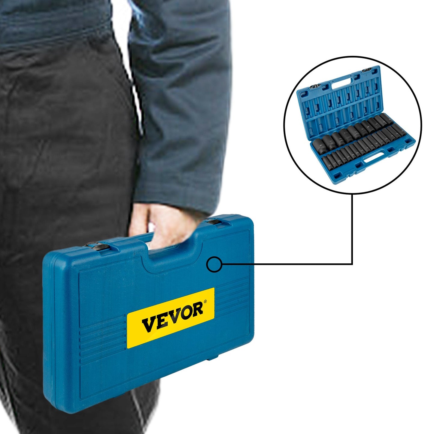 Impact Socket Set 26 Piece Impact Sockets, Deep Socket With A Storage Cage My Store