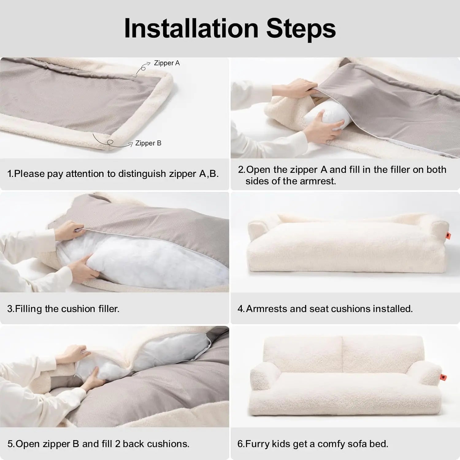 Washable Small Dog Bed - 25.6x19.7x7.9 Inch With Removable Cover & Non-Slip Bottom My Store