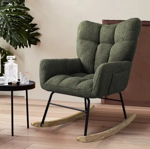 Modern Rocking Accent Chair- Deep Green My Store
