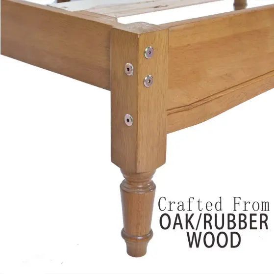 Queen Wood Bed Frame With Headboard, Solid Rubber Wood Bed My Store