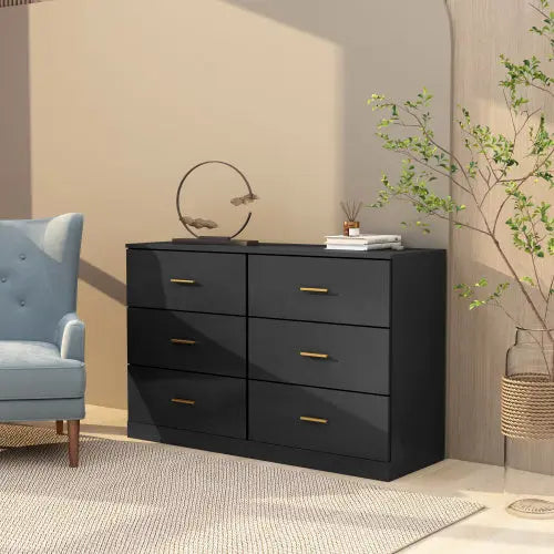 Black 6 Drawer Dresser My Store