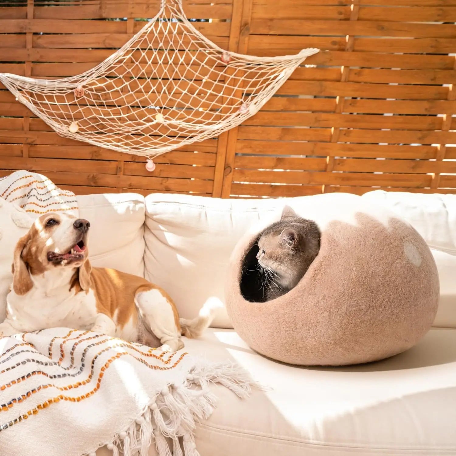 MEWOOFUN Wool Cat Cave Bed My Store