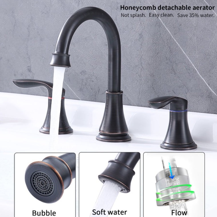 8 Inch Wide Bathroom Sink Faucet -Bronze Ohberri