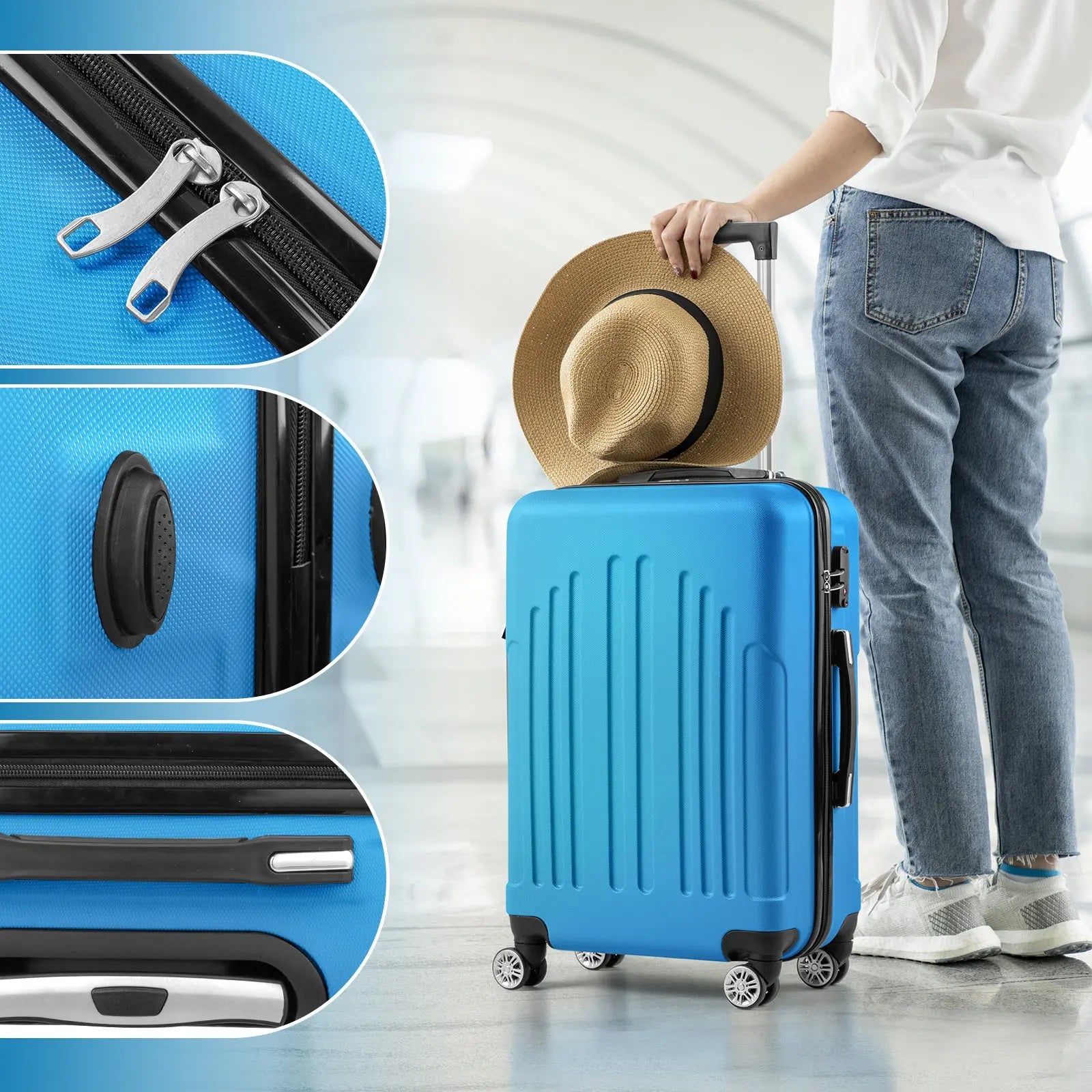 Three In One Suitcase, 20in, 24in, 28in Inkedjoy