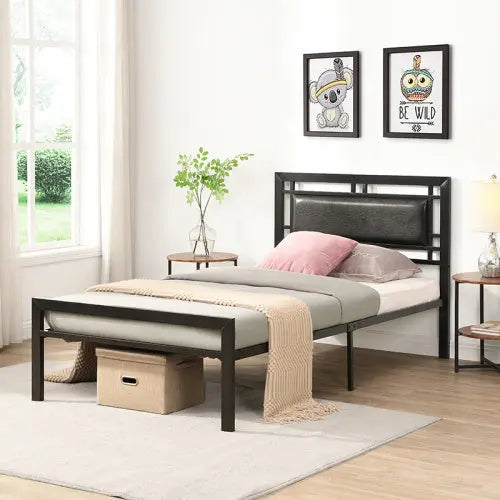 Twin Size Metal Bed Sturdy System Metal Bed Frame ,Modern Style And Comfort To Any Bedroom My Store