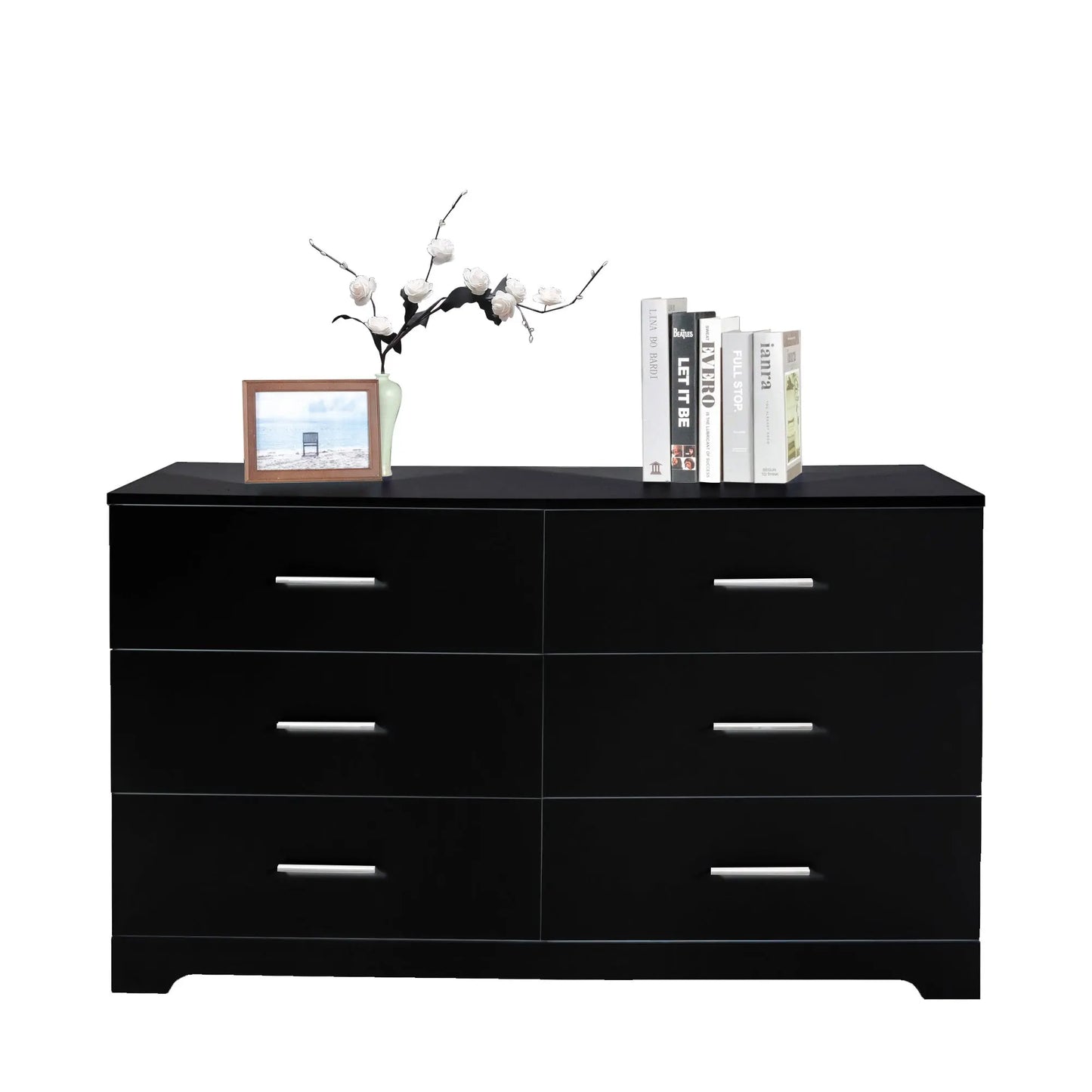 Black Particle Board With Triamcinol, Six Drawer Dresser My Store