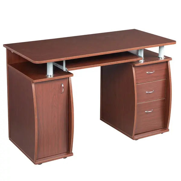 A Three Drawer Computer Desk With One Door My Store