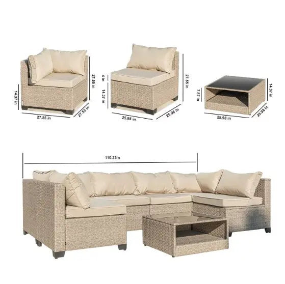 7-piece Patio Sofa Furniture Set My Store