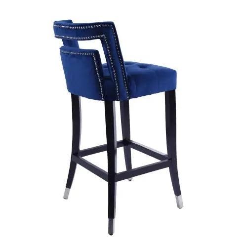 Suede Velvet Barstool With Nailheads Dining Room Chair2 Pcs Set - 30 Inch Seater Height My Store