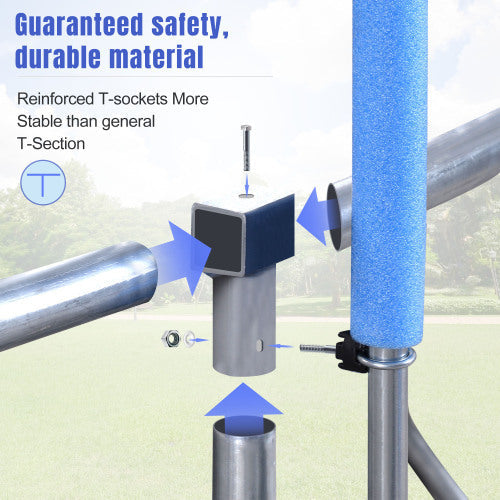 16FT Trampoline For Kids With Safety Enclosure Net, Basketball Hoop And Ladder My Store