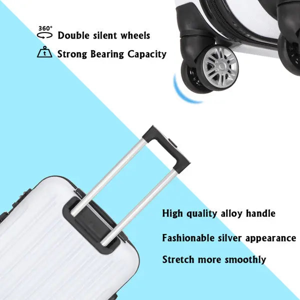 Vertical Pattern Three-in-one Trolley Case With Handle And Universal Wheels Inkedjoy