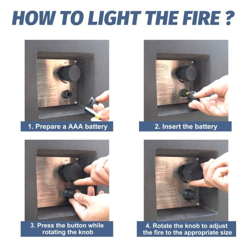 52 Inch Outdoor Concrete Propane Gas Rectangle Fire Pit Table In Dark Gray Color Inkedjoy