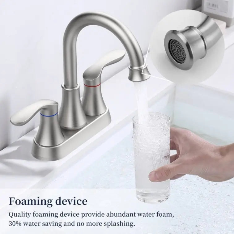 2-Handle 4-Inch Brushed Nickel Bathroom Faucet Ohberri