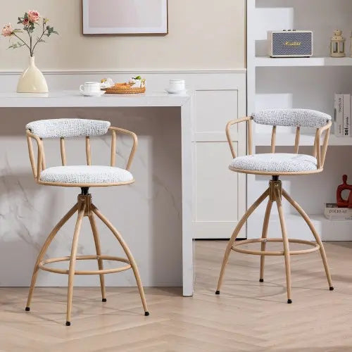 26 Swivel Counter Height Bar Stool, Set Of 2- Fabric Seat With Metal Frame, Modern Industrial Design Bar Chairs For Kitchen Island, Dining Room, Home Bar, Counter Seat My Store