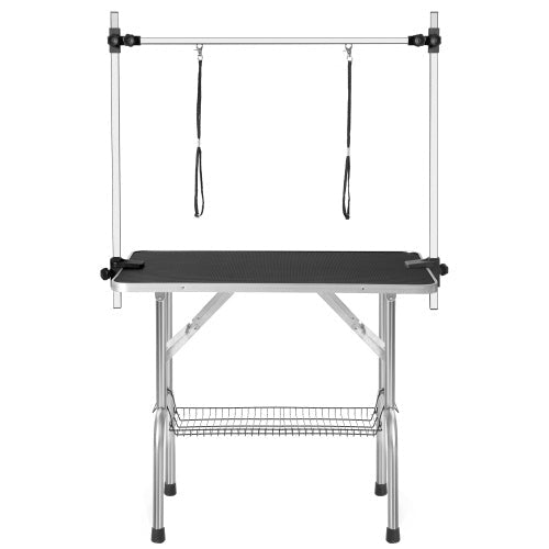 Professional Dog Pet Grooming Table Large Adjustable Heavy Duty Portable With Armrests And Lasso & Grid Tray Inkedjoy
