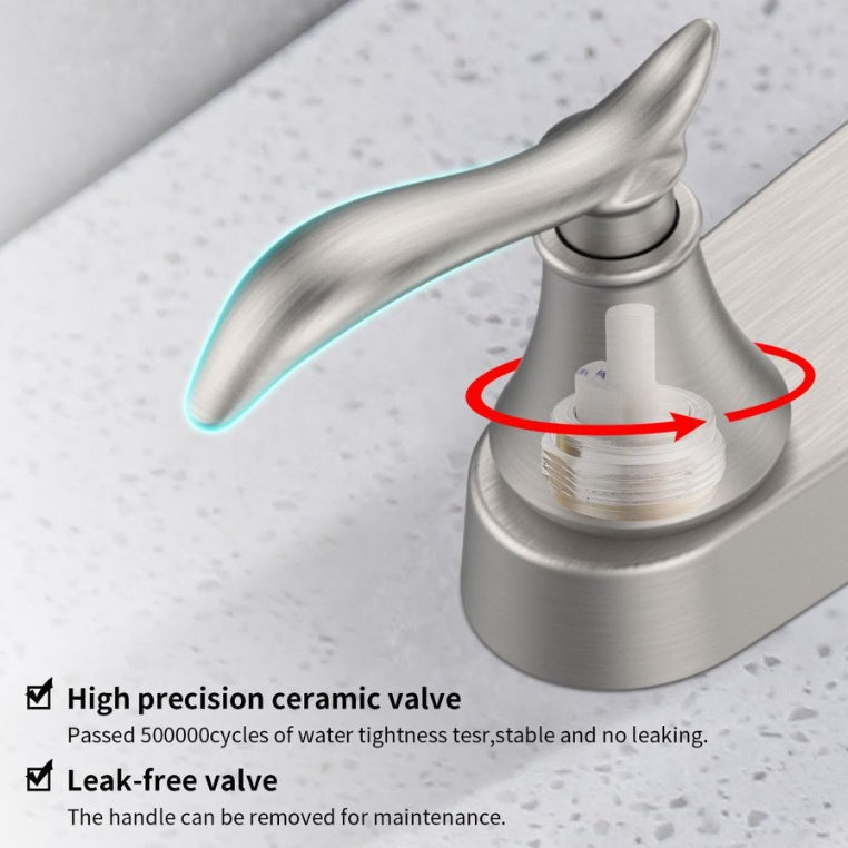 Single Handle High Brushed Nickel Pull Out Kitchen Faucet Ohberri