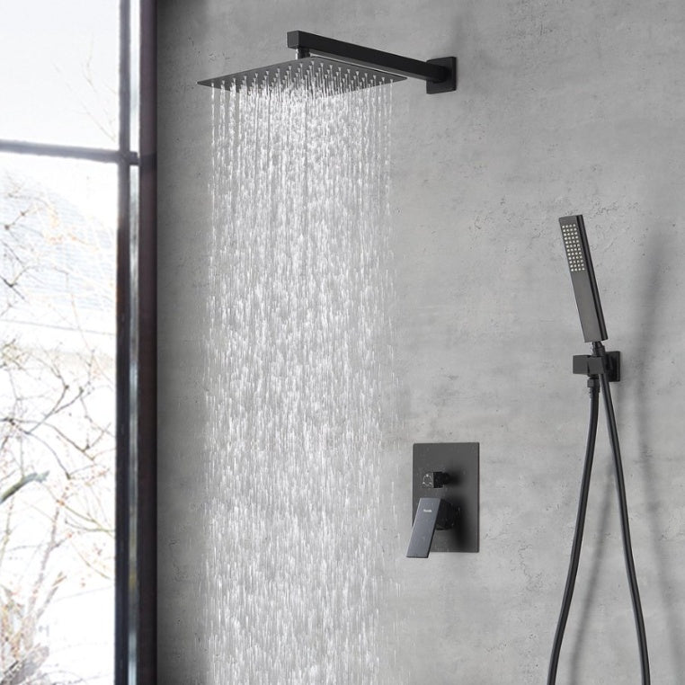 Matte Black 12 Inch Rain Shower Head And Handheld Inkedjoy