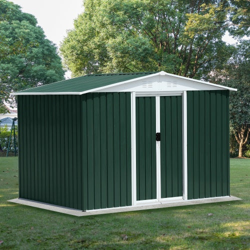 8x6 Feet Apex Roof Dark Grey With Aluminum Alloy Frame And Sliding Door Inkedjoy