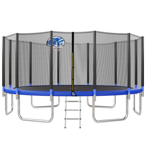 16FT Trampoline For Kids With Safety Enclosure Net, Basketball Hoop And Ladder My Store