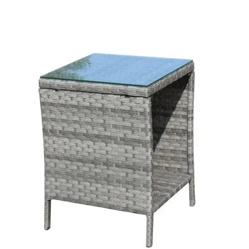 Outdoor Patio Furniture 1 Coffee Table With Clear Tempered Glass My Store
