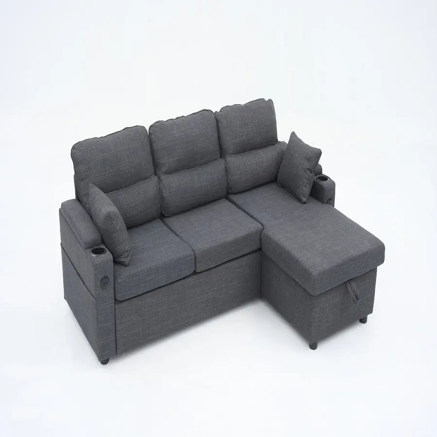 2 In 1, L-Shaped Pull Out Sectional My Store
