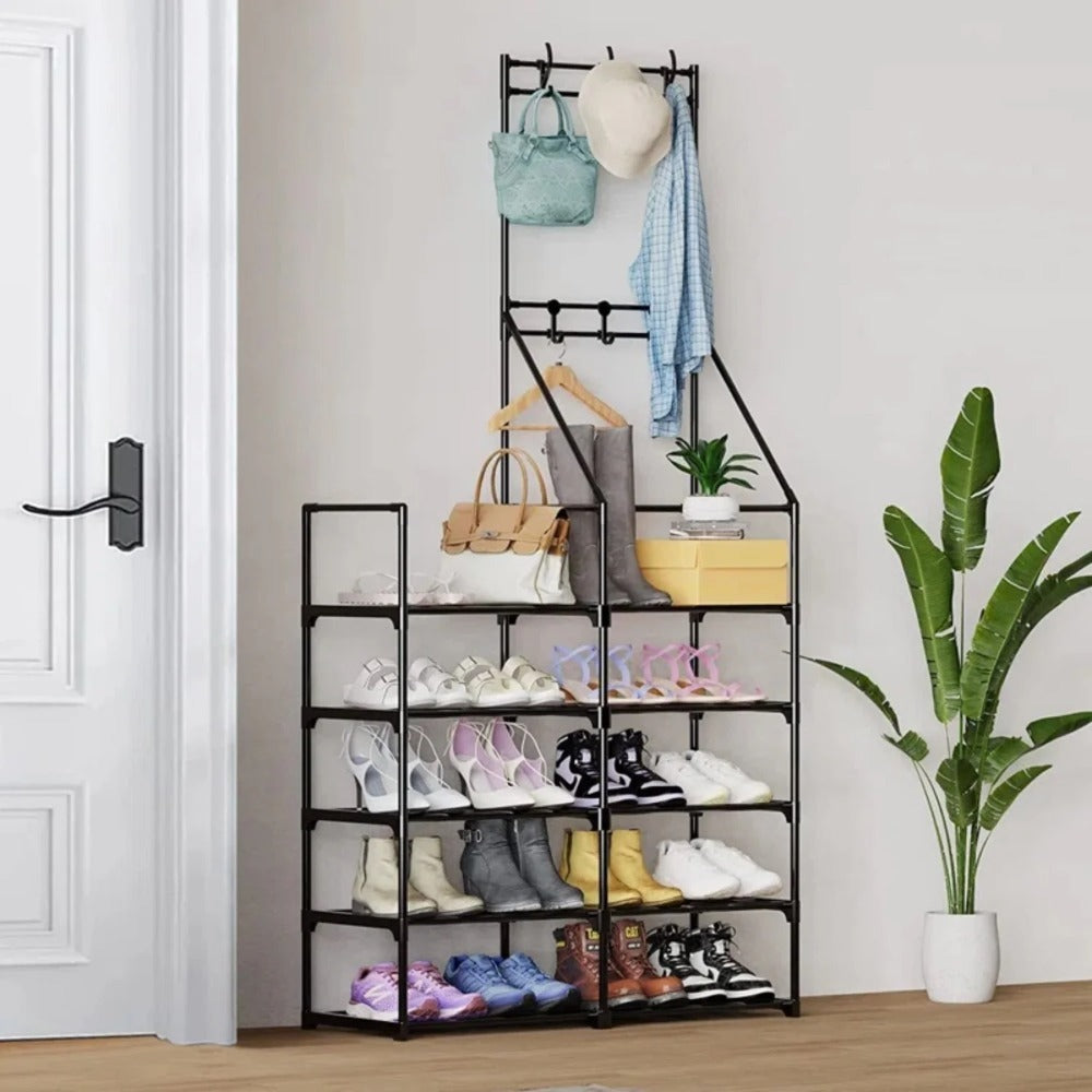 Double-row Single-hanging Coat And Shoe Racks Inkedjoy