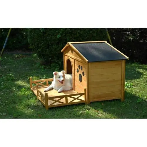 48 Wooden Dog House Outdoor With Porch My Store