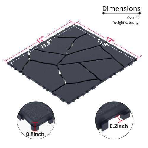 Waterproof, Wear-resistant, DIY Assembly, Garden, Courtyard, Balcony,plastic Flooring Inkedjoy