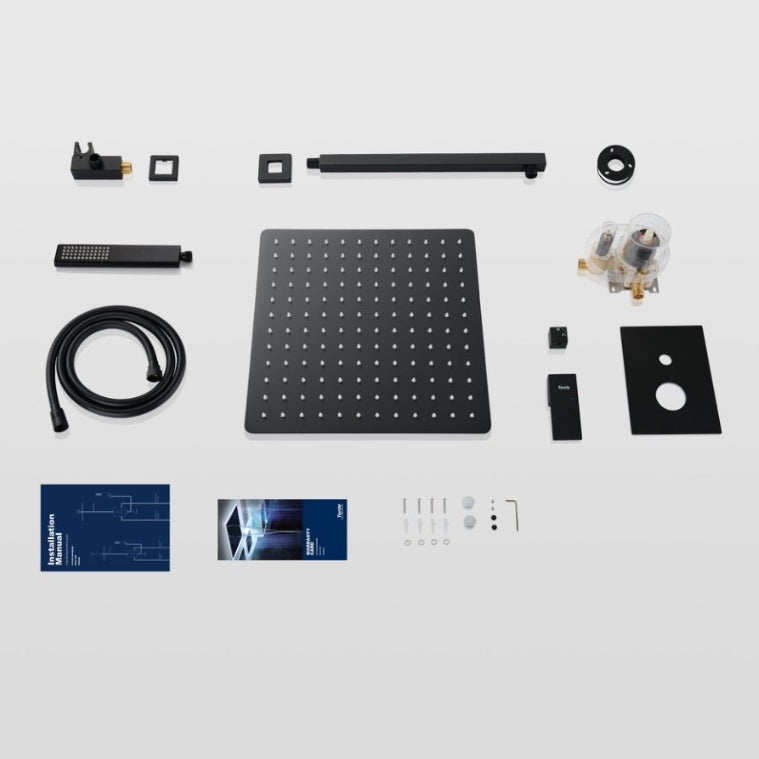 Matte Black 12 Inch Rain Shower Head And Handheld Inkedjoy