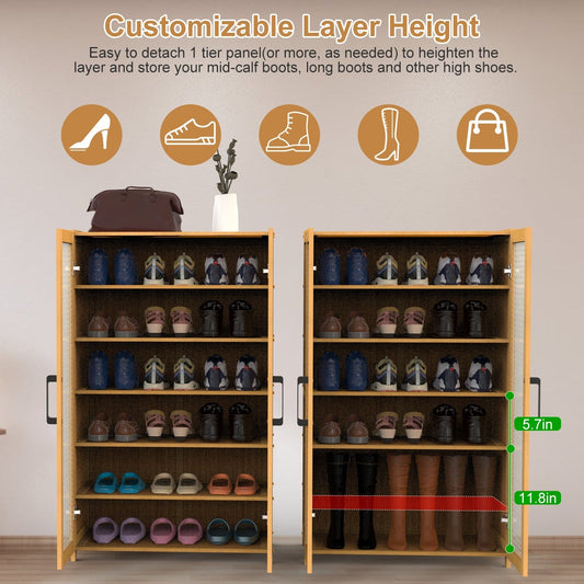 6-tier Bamboo Shoe Rack Inkedjoy