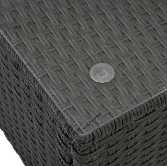 Patio Furniture PE Rattan And Tempered Glass Table My Store