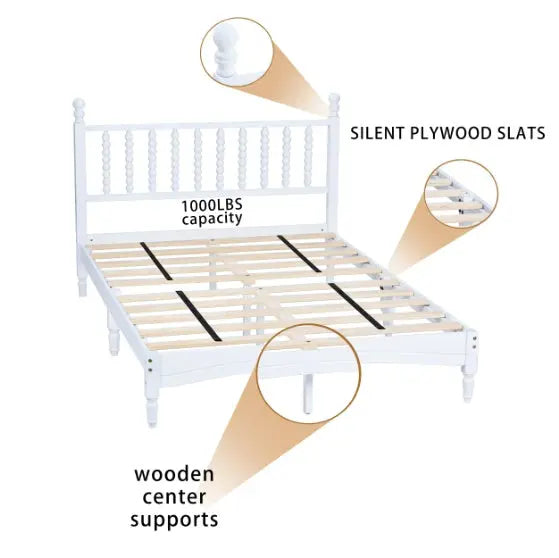Solid Rubberwood Bed My Store