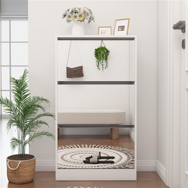 Narrow Shoe Storage Cabinet With Mirror Inkedjoy