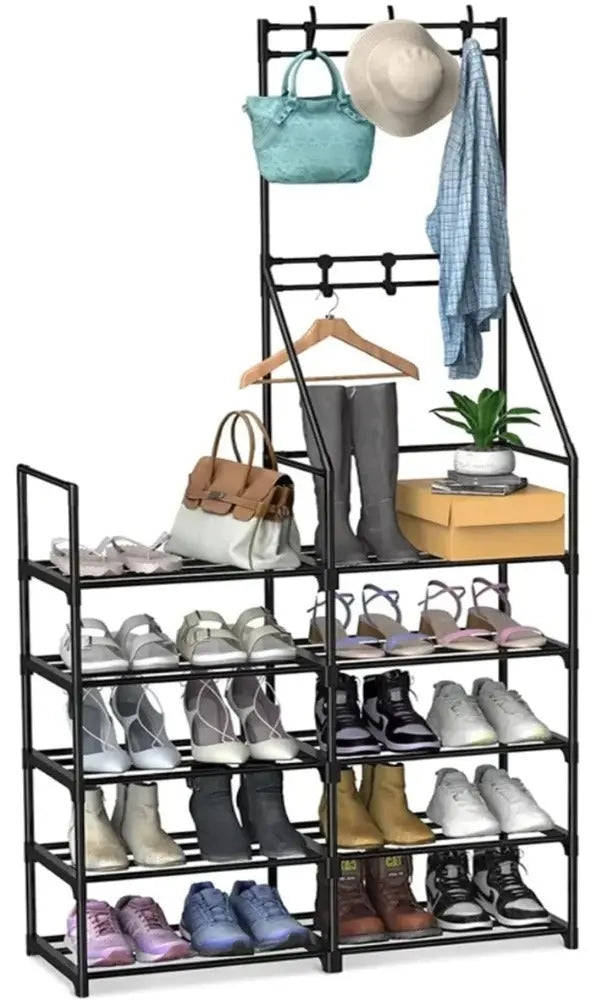Double-row Single-hanging Coat And Shoe Racks Inkedjoy