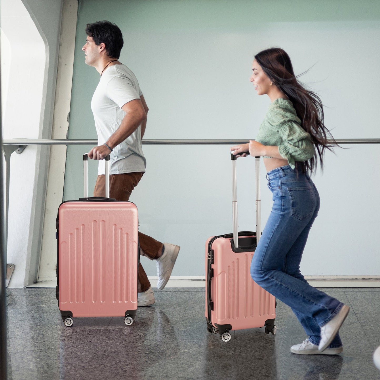 Three In One ABS PC Suitcase 20in 24in 28in Suitcase Inkedjoy