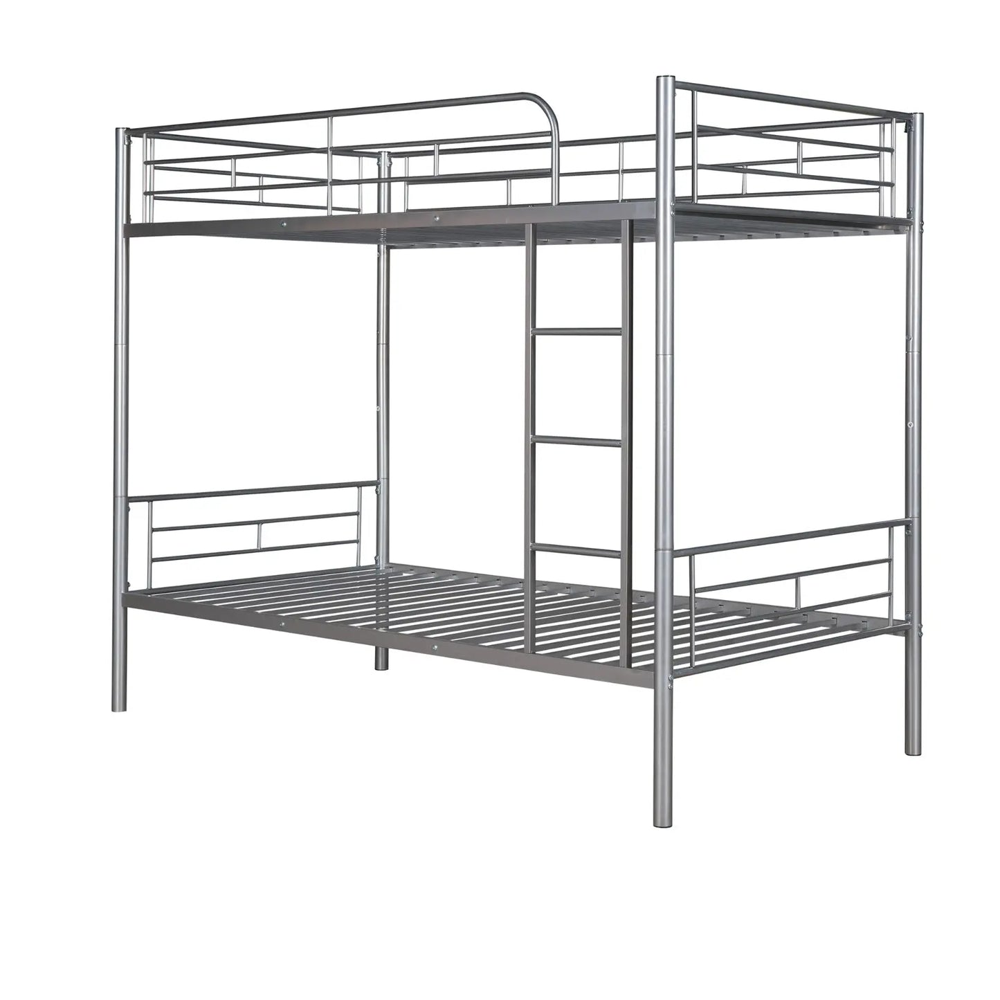 Twin Over Twin Metal Bunk Bed  Silver My Store